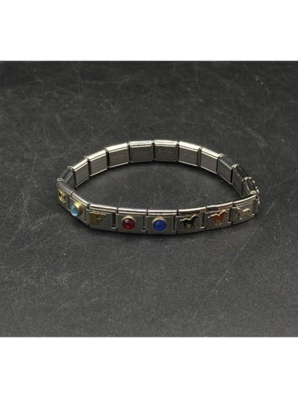 Pugster Italian Charm Bracelet Disney Horses Cat Stones Initial F C 19 Links